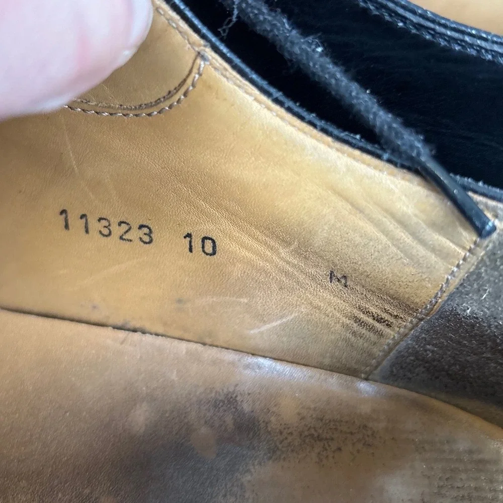 Magnanni Men's Black Leather Apron Split Toe Derby Dress Shoes 11323 Size 10 M